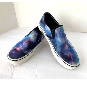 Vans Off The Wall Slip On Shoes Galaxy Blue Unisex Men’s Size 8 Women’s Size 9.5